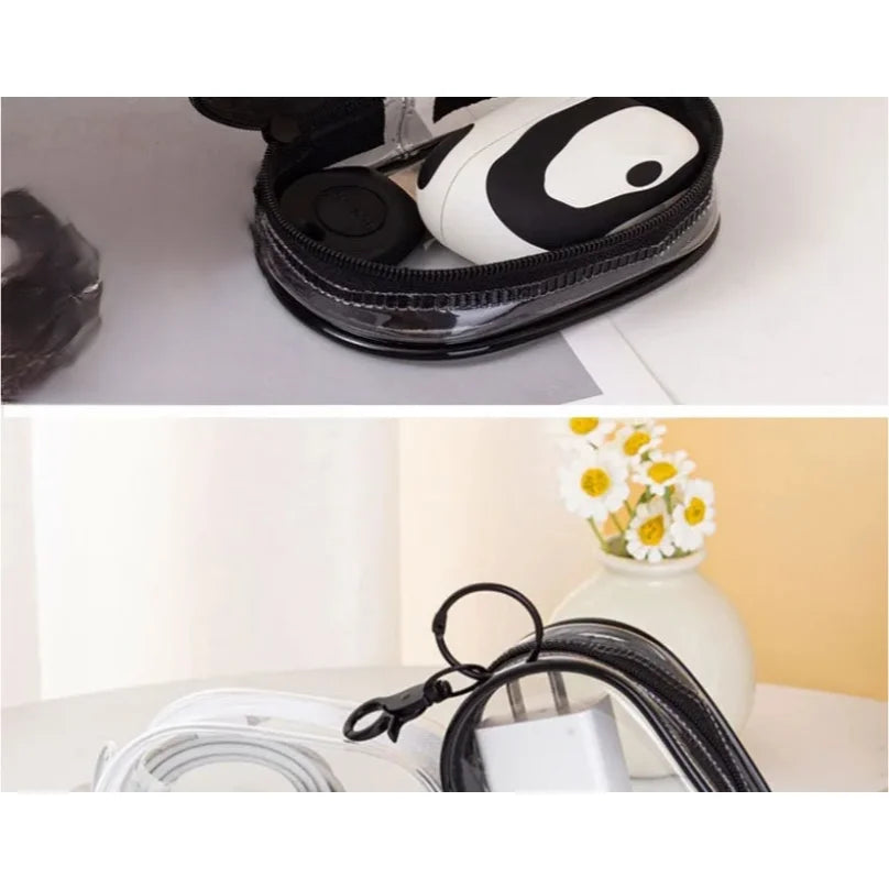 Mini Transparent Storage Bag with Zipper, Travel Data Cable Charger Dustproof Portable Storage Bag,Headphone and Charger Case