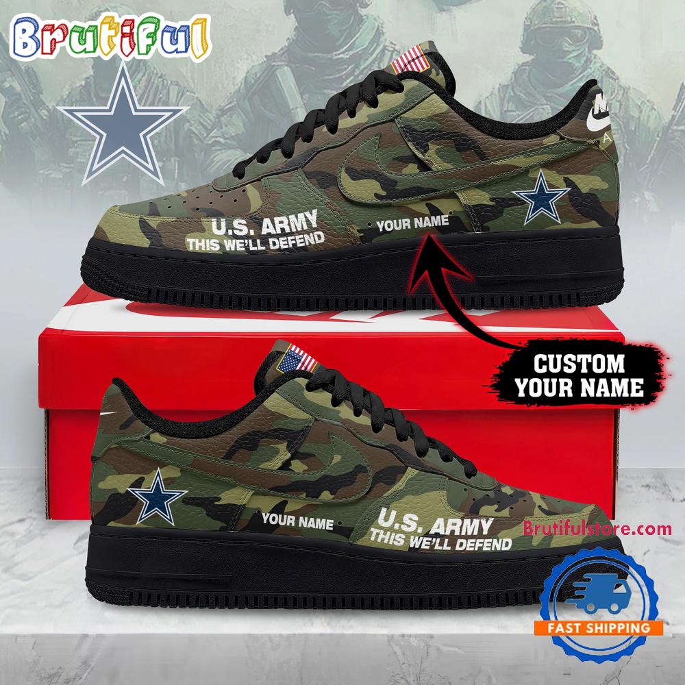 Dallas Cowboys NFL US Army Custom Air Force 1 Shoes Sneaker