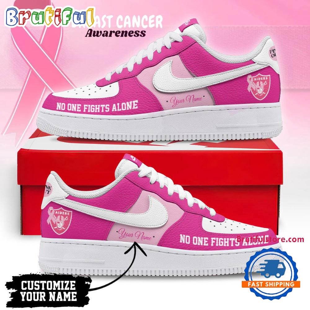 Las Vegas Raiders Breast Cancer Awareness October Air Force 1 Shoes Sneaker